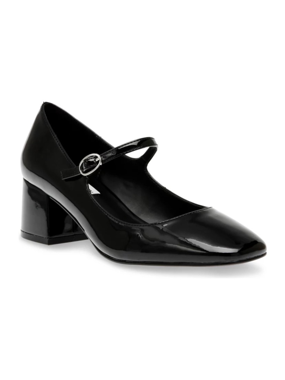 Steve Madden Black Patent Mary Jane Block Heels